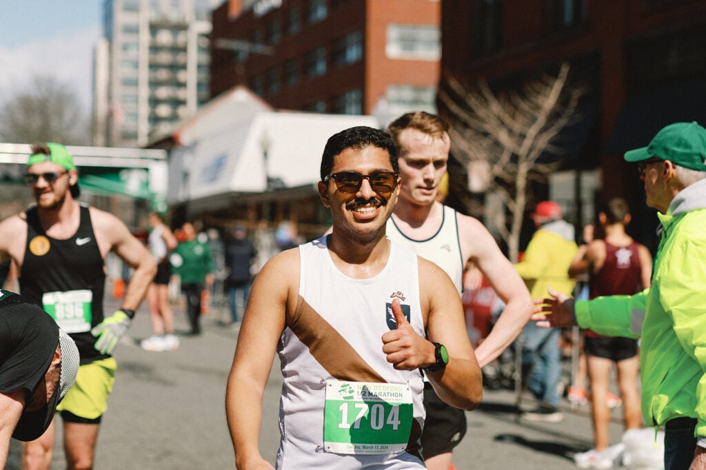 Thumbs up from the New Bedford Half Marathon. Photo by Maggie Howland. Thumbs up from the New Bedford Half Marathon.