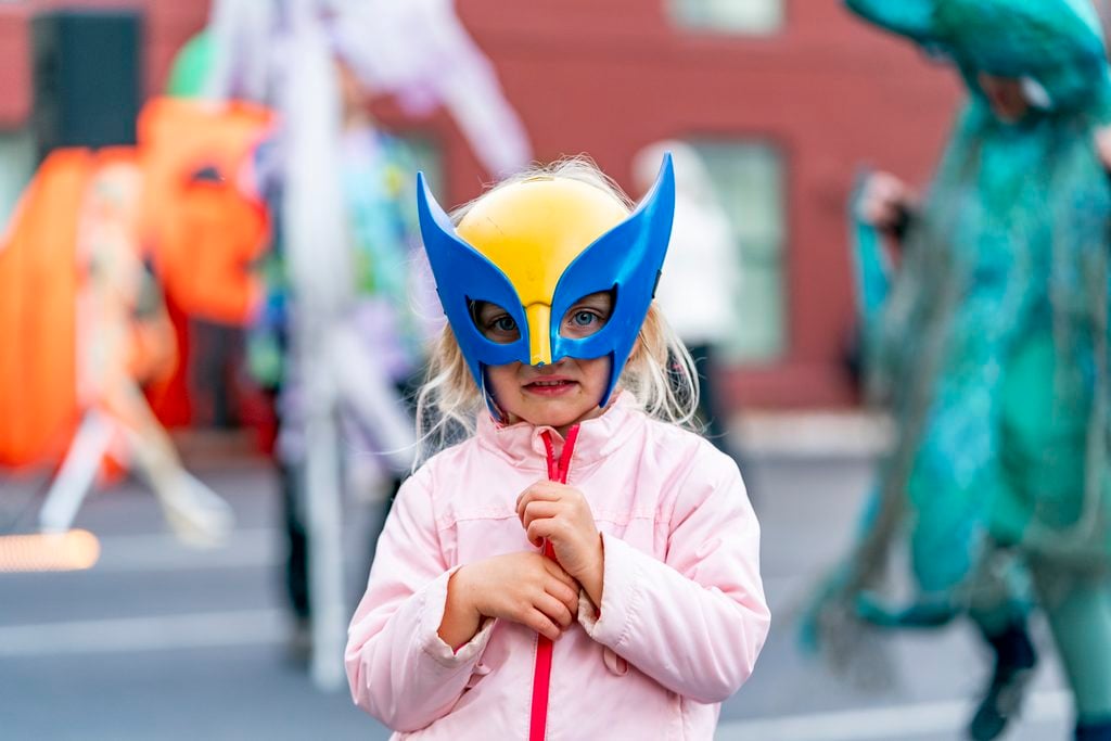 A child in costume for October's AHA! Night. 